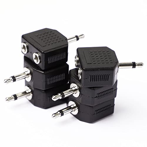 Uxcell 3.5mm to 2 Port Headphone Jack Y Splitters, 6 Pcs Stereo Audio Splitter 3.5mm Mono Audio Male Connector to 2 x 3.5mm Female Jack Adapters Converter