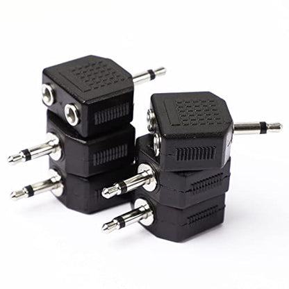 Uxcell 3.5mm to 2 Port Headphone Jack Y Splitters, 6 Pcs Stereo Audio Splitter 3.5mm Mono Audio Male Connector to 2 x 3.5mm Female Jack Adapters Converter