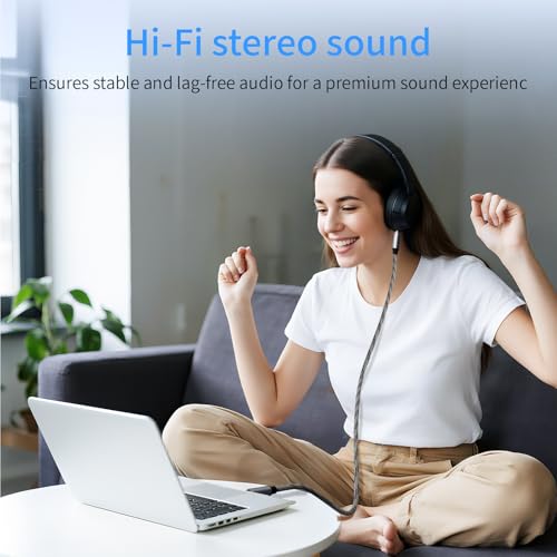Aux Cable (50FT), [Copper Shell, Hi-Fi Sound] 3.5 mm Male to Male Braided Auxiliary Cord Compatible with Headphone, Smartphone, Home/Car Stereo, Speaker, Echo & More (50FT) - size: 50FT