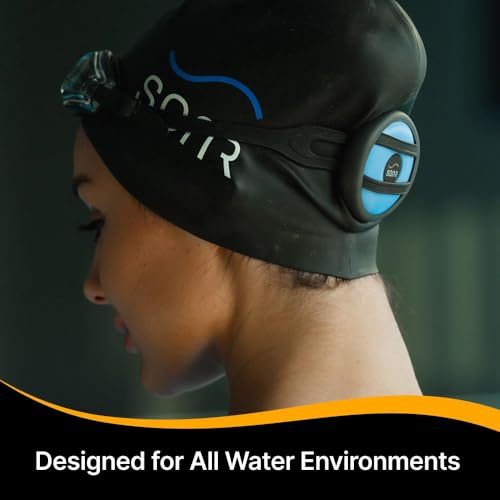Music 2-in-1 Bundle: Open-Ear Underwater Music Player for Swimmers with Anti-Fog Swimming Goggles - color: Blue