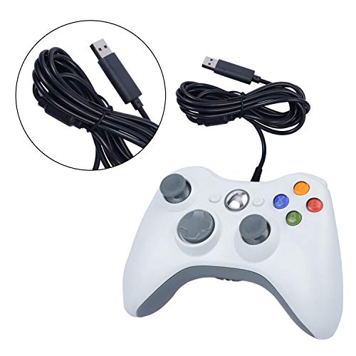 ONE250 USB Wired Game Pad Controller, Compatible with Xbox 360, Xbox 360 Slim, Windows PC - Replacement USB Wired Gamepad (White) - color: White