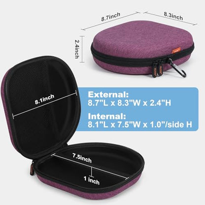 Purple Hard Shell Headphone Case, Durable Zipper Travel Carrying Pouch Bag | Compatible with Sony WH-CH520/CH720N, JBL Tune 510BT/720BT/520BT/770NC, Soundcore Q20/Q30, Jlab Headphones - color: Grape-Purple