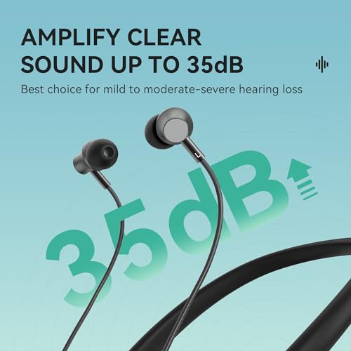 Hearing Aids, Bluetooth Hearing Aid for Seniors Adults, Neckband Rechargeable Hearing Amplifiers with Volume Control