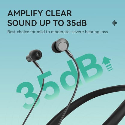 Hearing Aids, Bluetooth Hearing Aid for Seniors Adults, Neckband Rechargeable Hearing Amplifiers with Volume Control