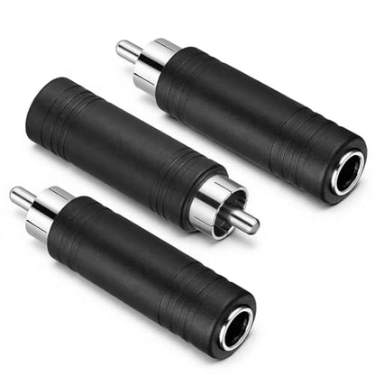 3 Pack 6.35mm to RCA Adapter RCA Male Plug to 6.35mm 1/4 Inch Mono Female Audio Mic Plug Adapter Black Audio Mic Plugs Adapters RCAs to1/4 Inch Adapters Jack Converterr for Amplifiers Speaker