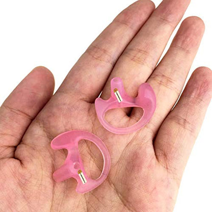 Lsgoodcare Replacement Earmold Earbud (Left and Right Ear) for Two Way Radio Acoustic Coil Tube Earpiece - Open Ear Insert Silicone Earmould Earbuds Pink Large, 10 Pairs, (Large, Pink) - color: Pink, size: large