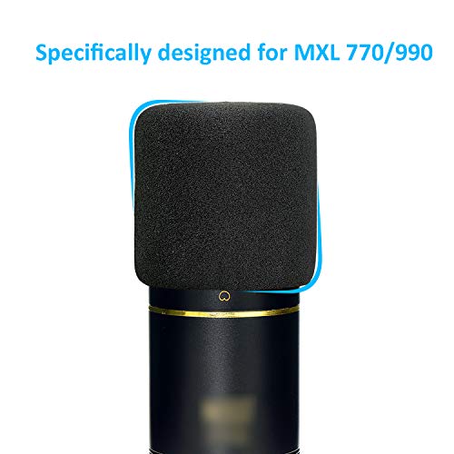 MXL 770 990 Microphone Stand with Pop Filter - Mic Suspension Boom Scissor Arm Stand with Foam Windscreen for MXL Mics 990 770 by YOUSHARES
