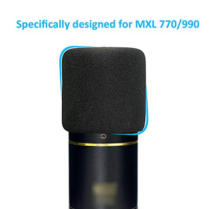 MXL 770 990 Microphone Stand with Pop Filter - Mic Suspension Boom Scissor Arm Stand with Foam Windscreen for MXL Mics 990 770 by YOUSHARES