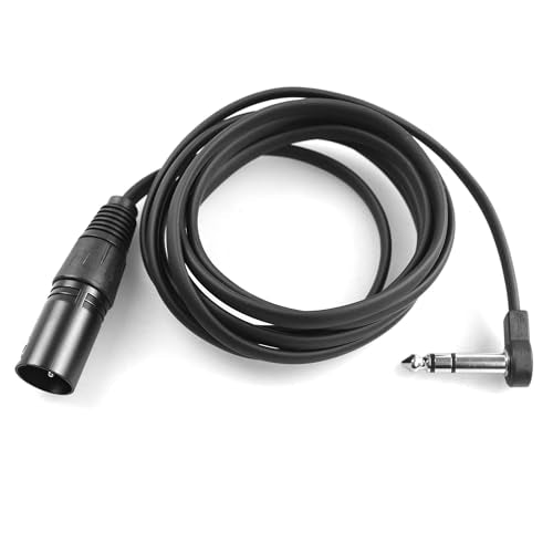 Flat Low Profile Stereo Guitar Patch Cable 6.5ft for Effects Pedals, 1/4 inch TRS to XLR Male, Black - color: Black, size: 6.5ft(TRS to XLR)