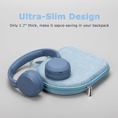 Ginsco Case Compatible with Sony WH-CH520 Wireless Headphones Bluetooth On-Ear Headset with Microphone, with JBL Tune 510BT/520BT/500BT Ultra-Slim Hard Shell Case for On Ear Headphones (Light Blue) - color: Light Blue