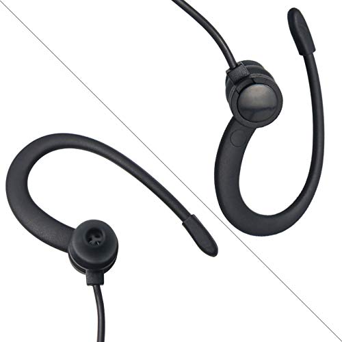 Walkie Talkie Earpiece 2 Pin C Shape Radio Headset, 2 Pack