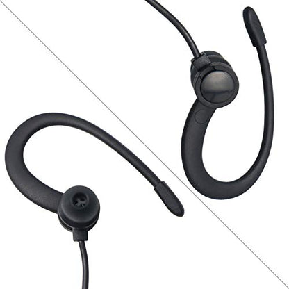 Walkie Talkie Earpiece 2 Pin C Shape Radio Headset, 2 Pack