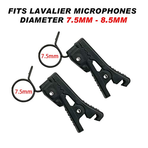 ABS Plastic Lavalier Microphone Tie Clip for All Kinds of Omnidirectional Condenser Microphone for Sony UWP, Saramonic, Sennheiser, Boya,Shure Lavalier Lapel Microphone, Pack of 2 (7.5mm) - size: 7.5mm