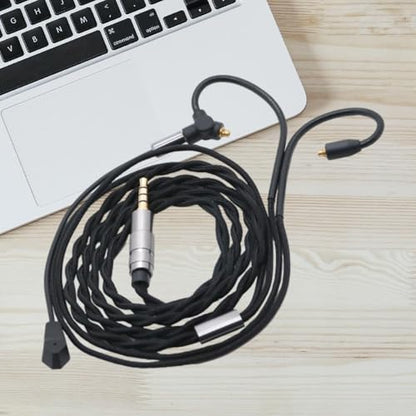 Earphone Cable MMCX Replacement Earphone Wire 3.5mm Audio Jack Detachable Earbuds Exchange Nylon Braided Cord with Mic and Comfortable