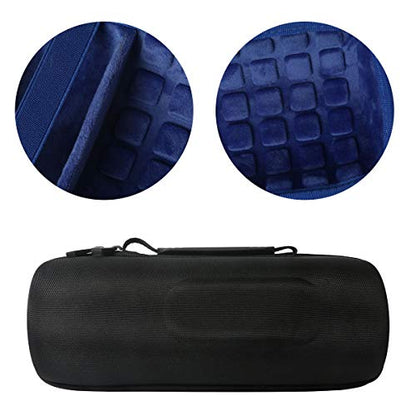 co2CREA Hard Travel Case for JBL Charge 5/4 Speaker, Black+Royal Blue | Portable Travel Bag Replacement with Custom Molded Interior and Handle, Shockproof EVA Shell and Soft Lining - color: Outside Black and Inside Royal Blue