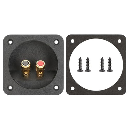 3.1 in Square Push Spring Speaker Terminal Cup, Pack of 1 | Features 2-Way Speaker Terminals with Gold Plated Binding Posts; Bare Wire Connection; 1 Pack. - color: 3.1 Inch Square Push Spring, size: 1