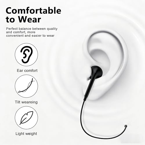 [Apple MFi Certified] USB C Headphones for iPhone 17 16 15 Pro Max 2 Pack | Wired USB C Earphones/Earbuds with Built-in Remote to Control Music/Phone Calls/Volume, Compatible for iPhone 17 16 15/Galaxy - color: CBlack