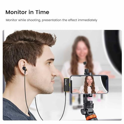 Zwide Portable Wireless Lavalier Microphone M3-L(1to1), 3 Levels Noise Cancellation, Plug and Play, Compact Mini Mics with Magnetic Clip, Compatible with Lightning of Apple Devices/iPhone/iPod Touch