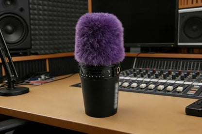 LEFXMOPHY Purple Windscreen for SHURE MV7 Microphone Furry Wind Muff Screen - color: PURPLE