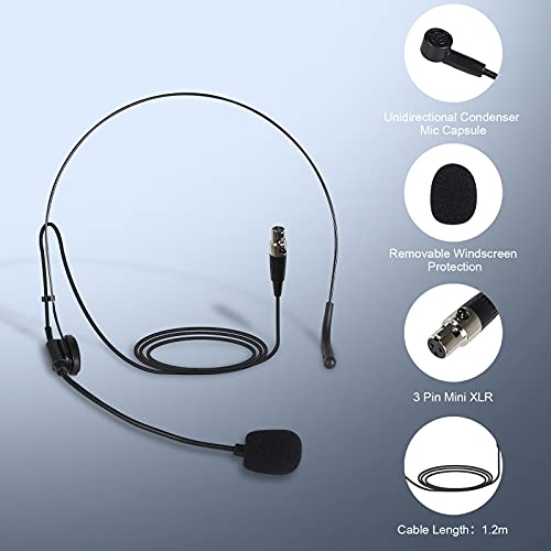Phenyx Pro Mini XLR Lapel Mic for Wireless Microphone Systems 1HM1LM-BLK