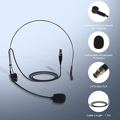 Phenyx Pro Mini XLR Lapel Mic for Wireless Microphone Systems 1HM1LM-BLK