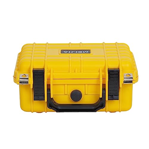 MEIJIA Portable All Weather IP67 Waterproof Protective Case,Hard Camera Case,Dry Case with Customizable Foam,Fit Use Of Drones,Camera,Equipments,10.62 x9.68x4.87inches - color: Yellow