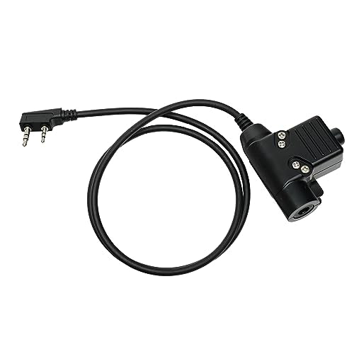 Civilian Z-Tactical U94 PTT Adapter Cable Plug Push to Talk for Baofeng UV-5R UV-82 BF-F8HP BF 888S Kenwood TK-308 TK-320 TK-2312 TK-3212 Walkie Talkie Two Way Radio