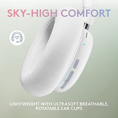 Logitech G735 Wireless Gaming Headset Customizable LIGHTSYNC - White Mist | Customizable LIGHTSYNC RGB Lighting, 3.5 MM Aux compatible, For PC and mobile devices, Detachable Mic