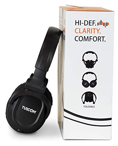 Turcom Over Ear Wired Gaming Headphones, DJ-Style Monitor Headphone, Stereo Studio Sound 50 mm drivers and 100 dB, Lightweight Adjustable Professional Headset with Microphone Auxiliary Cable (TS-823)