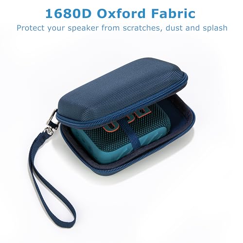 Ginsco Case for JBL Go 4 - Ultra-Portable, Waterproof and Dustproof Bluetooth Speaker, for Go 3 - Mini Bluetooth Speaker, Travel Carrying Case Hard Shell Cases with Detachable Strap (Blue) - color: Blue