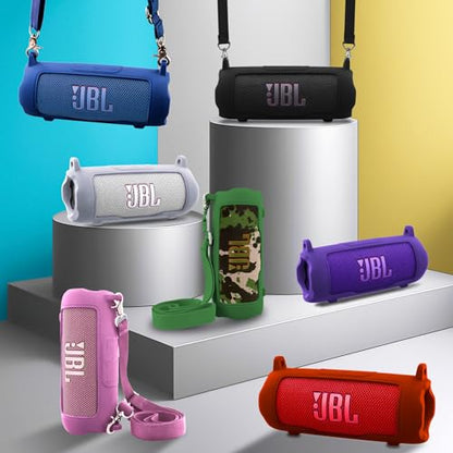co2CREA Silicone Case for JBL Flip 7 Portable Waterproof Speaker, Purple | Portable Travel Soft Cover with Detachable Shoulder Strap, Protective Skin Case, Hands-Free Carrying, Lightweight - color: Purple Case
