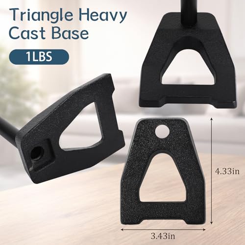 Hicarer 4 Pcs Desktop Mic Stand Height and Angels Adjustable for Diameter Max 1.18" Tabletop Mic Stand Microphone Desk Stands Metal U Shape Weighted Base for Podiums, Meeting Rooms(Black)