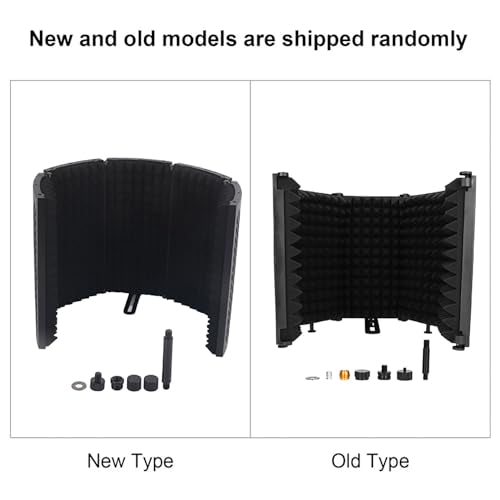 Studio Mic Isolation Shield, Sound Absorbing Reflector, Microphone Isolation Shield, Portable Microphone Shield, Microphone Isolation Shield Foldable Mic Sound Absorbing Foam Reflector for Studio