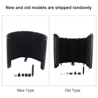 Studio Mic Isolation Shield, Sound Absorbing Reflector, Microphone Isolation Shield, Portable Microphone Shield, Microphone Isolation Shield Foldable Mic Sound Absorbing Foam Reflector for Studio