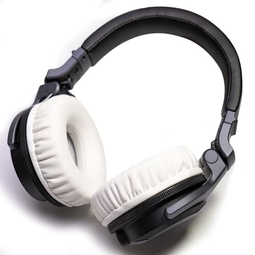 Soft Protein Leather Ear Pads for Pioneer HDJ CUE1 Cue One, HDJ500 DJ Headphone (White) - color: White