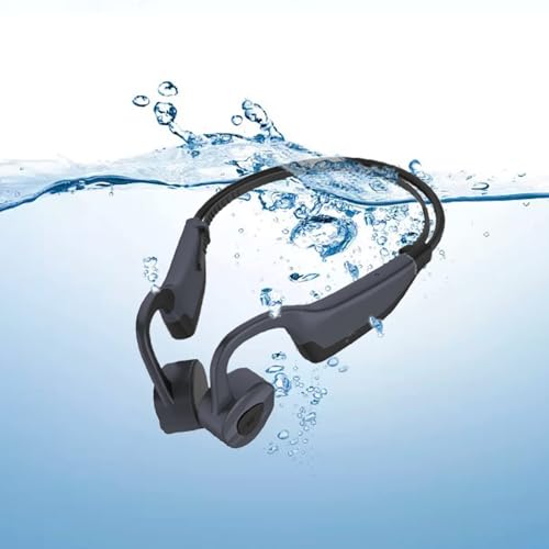Open Ear Bone Conduction Headphones Underwater Headphones For Swimming Bone Conduction Earbuds Bone Conduction Headphones Open Ear Headphones Bluetooth 5.3 Sports Earphones With Mic Ipx8 Waterproof - color: Black