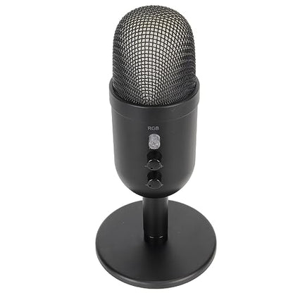 USB Microphone, Rotatable Plug and Play Noise Cancelling Computer Microphone Amplification Control Headphone Output for Live Streaming