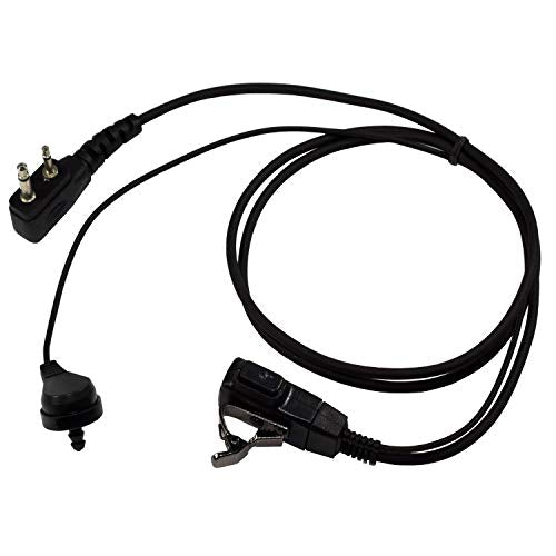 HQRP 2X 2 Pin Acoustic Tube Earpiece Headsets Mic Compatible with ICOM IC-A20, IC-A21, IC-A22, IC-A22(E), IC-A22E Sun Meter
