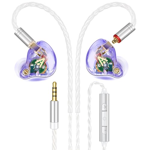 Audiovance Vibes 202M HiFi Wired Earbuds in-Ear Monitor Headphones with Mic - color: A-Light Purple
