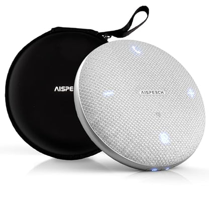 Conference Speaker and Microphone for Online Meetings and Remote Work, Gray | AI noise reduction, 360° voice pickup, 4-mic array, full-duplex, 16 ft range, Bluetooth, NFC, USB, up to 8 hours, group calls - color: M4 GRAY, style: M4 Omnidirectional Speaker