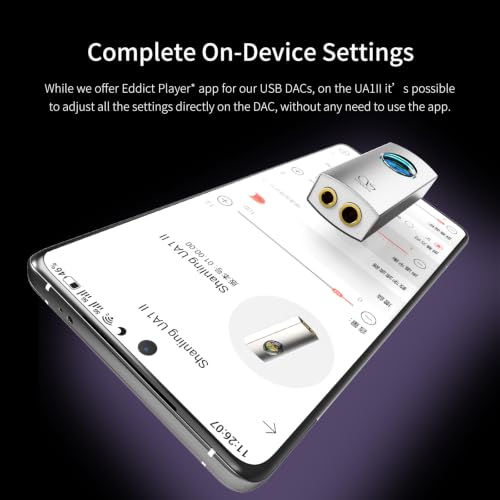 SHANLING UA1 II Portable Headphone Amplifier USB DAC AMP – Dual CS43131 Chips, 3.5mm + 4.4mm, 768kHz/32bit DSD512, 0.96" LCD Display, Hi-Res Audio for Smartphones, PC (Black) - color: Black