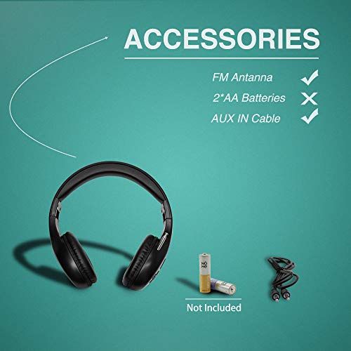 Wireless Personal FM Radio Headphones Ear Muffs with Best Reception | Portable Headset with Radio Built in for Walking, Jogging, Daily Works Powered by 2 AA Batteries (Not Included)
