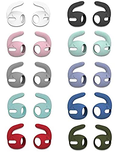 AirPod Pro Ear Hooks Earbuds Anti Silp Covers Silicone Earhooks Earbuds Skin Gels Cover Compatible with AirPods Pro,10 Colors 10 Pairs Hooks