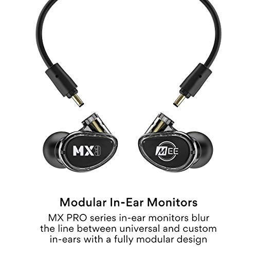 MEE audio Professional MX3 PRO Triple-Driver Hybrid Musician's in Ear Monitor Headphones with Enhanced Midrange and Warm Tonality, Noise Isolating Earphones with Detachable Cables, Black - color: Black, size: MX3 PRO
