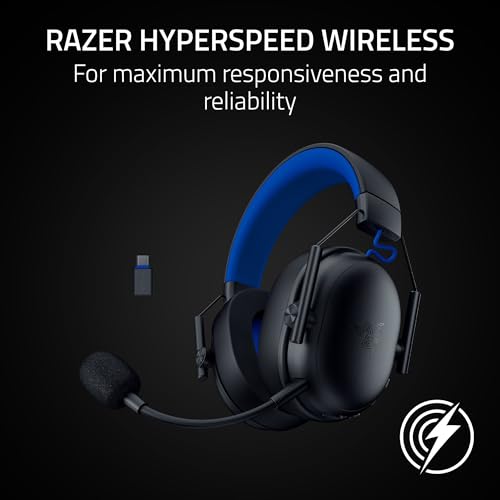 Razer BlackShark V3 X HyperSpeed Wireless PS5 Gaming Headset, Black | 50mm Drivers, Cardioid Mic, 2.4 GHz, Bluetooth, Works with PC, Mac, Nintendo Switch, Smartphone, 70 Hr Battery - color: Black, style: PS5