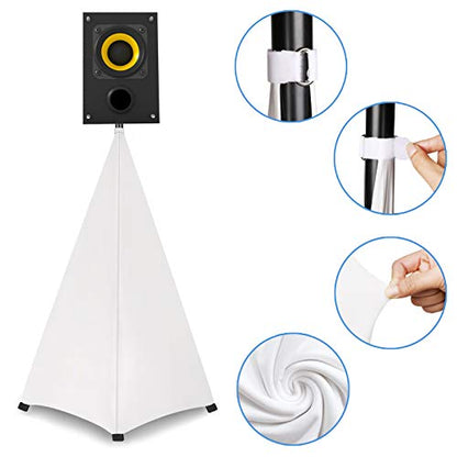 Dofilachy Speaker Stand Cover-DJ Bag with 360 Degree Cover, Speaker Tripod Scrim Cover for Speaker/Lighting with Free Travel Bag (One Pack-White) - color: One Pack-white