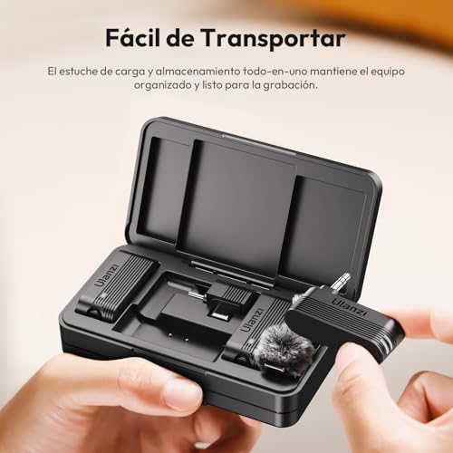 ULANZI A100 Wireless Lavalier Microphone Lapel Mic for Camera and Phone w USB C/3.5mm/Plug, 32KHz 16Bit, Noise Cancellation, 13.5-Hour Battery, Clip on Microphone for Video Podcast Vlog YouTube