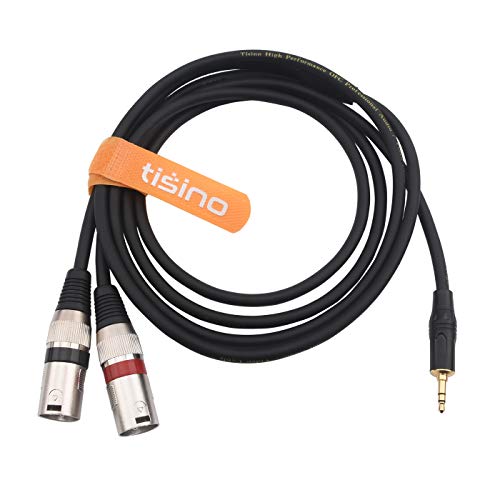 tisino 3.5mm to Dual XLR Stereo Cable 1/8 inch Mini Jack to 2 XLR Male Y Splitter Adapter Cord- 10 FT - size: 10 feet