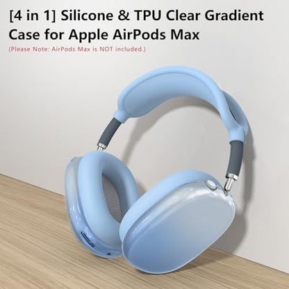 Silicone Case Cover for AirPods Max 2/AirPods Max Headphones, Gradient Blue - color: Blue-TMJB