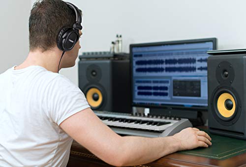 Turcom Over Ear Wired Gaming Headphones, DJ-Style Monitor Headphone, Stereo Studio Sound 50 mm drivers and 100 dB, Lightweight Adjustable Professional Headset with Microphone Auxiliary Cable (TS-823)